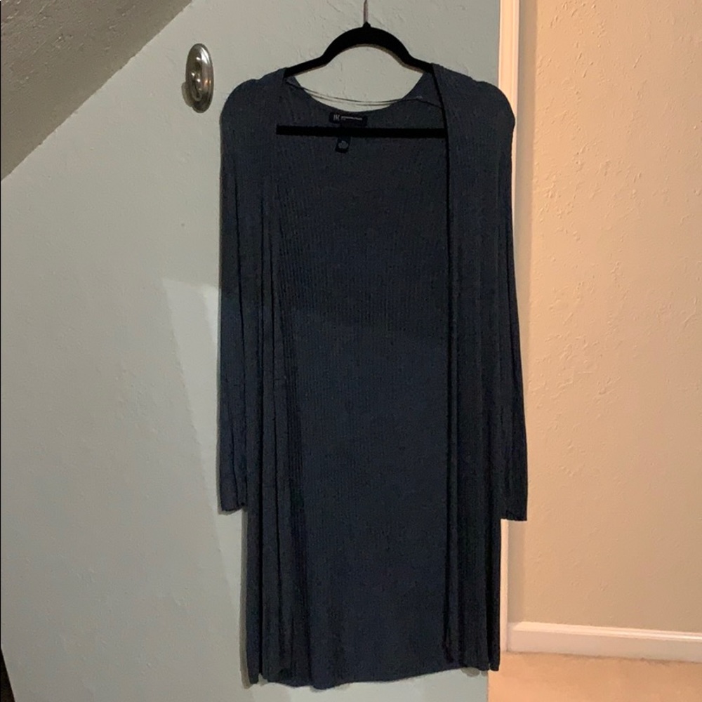 INC Charcoal Grey Ribbed Duster